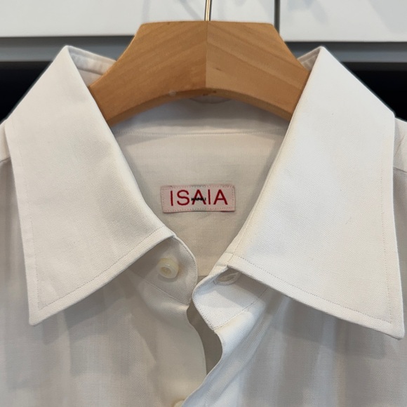 ISAIA Men's Crisp White Dress Shirt 16.5 - Picture 2 of 9